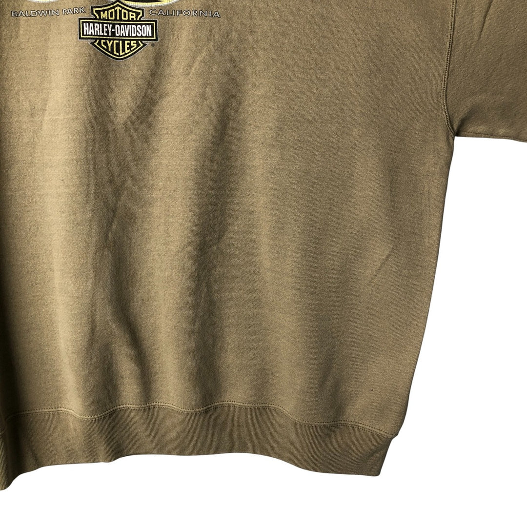2000'S Harley-Davidson Advertising Sweatshirt, Men's XXL unclear beige type brown Vintage Second Hand