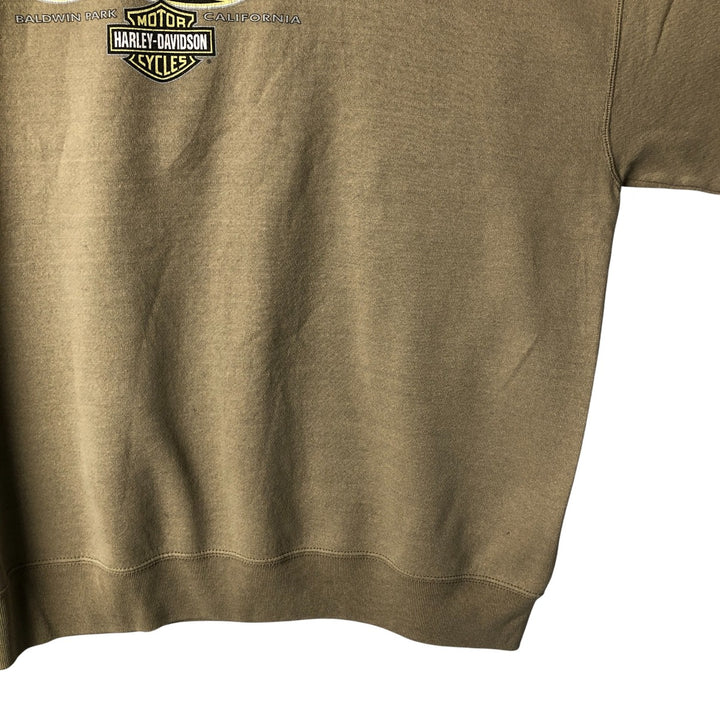 2000'S Harley-Davidson Advertising Sweatshirt, Men's XXL unclear beige type brown Vintage Second Hand