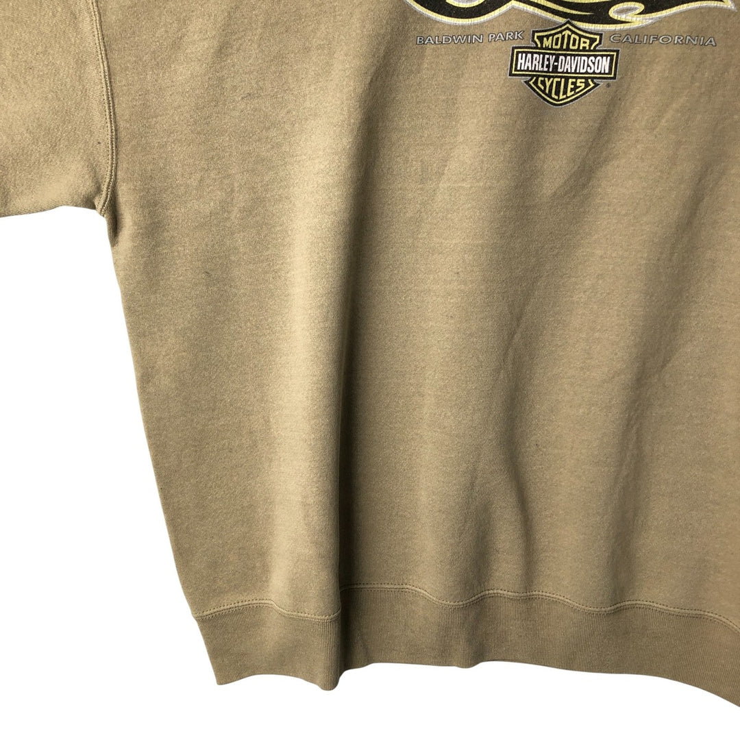 2000'S Harley-Davidson Advertising Sweatshirt, Men's XXL unclear beige type brown Vintage Second Hand