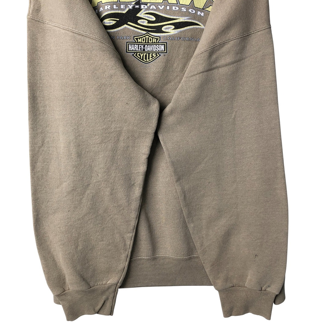 2000'S Harley-Davidson Advertising Sweatshirt, Men's XXL unclear beige type brown Vintage Second Hand