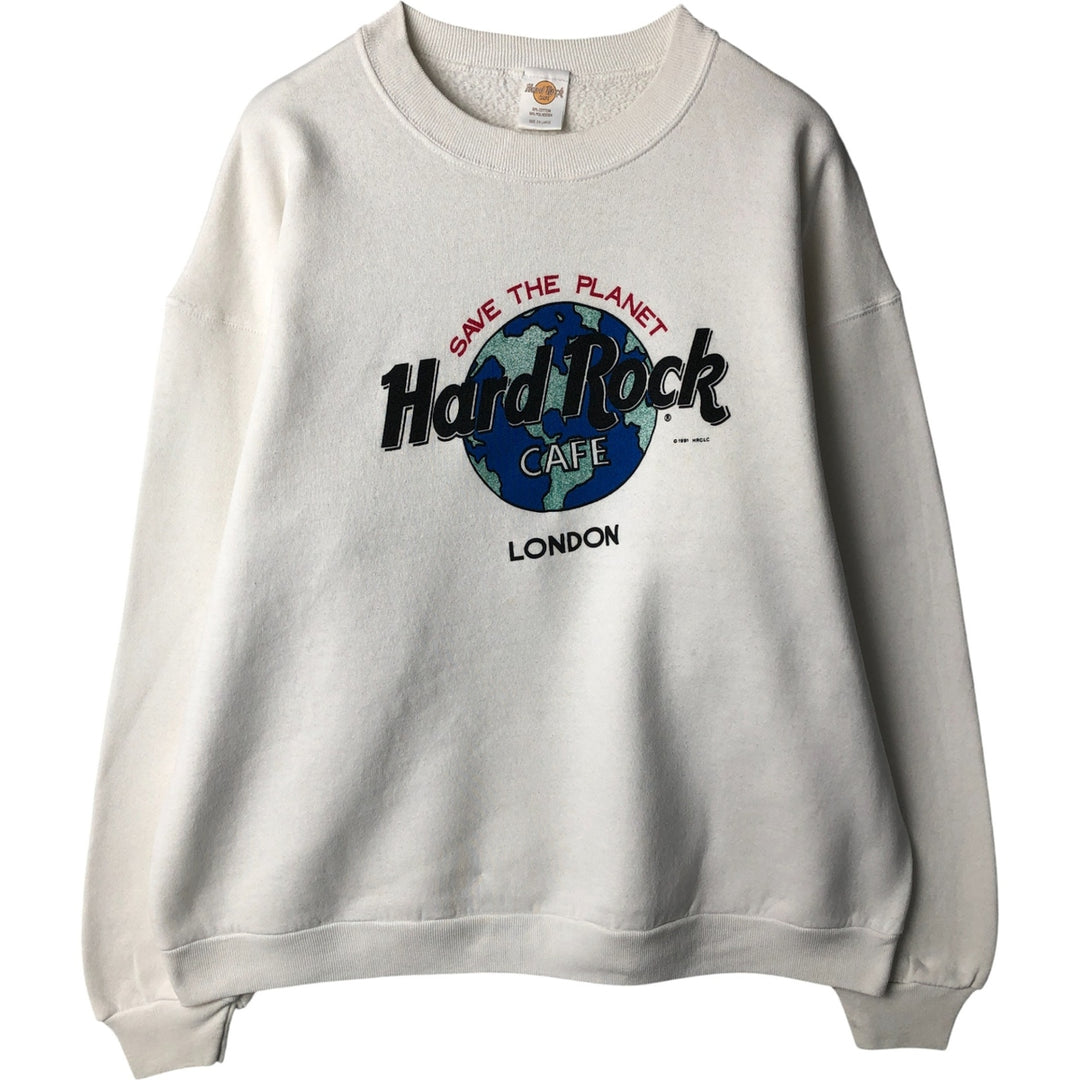 90'S HARD ROCK CAFE Advertising Sweatshirt, Men's XL Size, Vintage cotton white type Vintage Second Hand