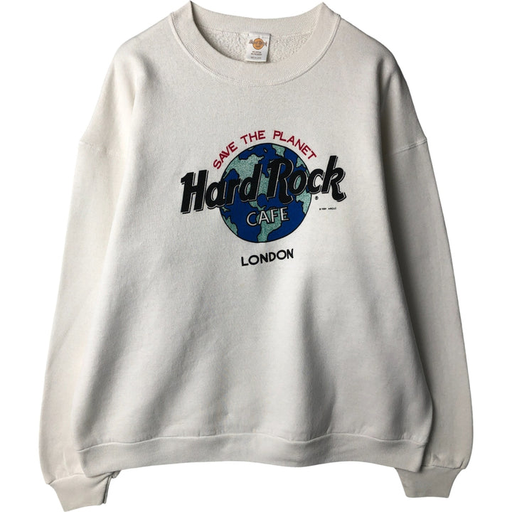 90'S HARD ROCK CAFE Advertising Sweatshirt, Men's XL Size, Vintage cotton white type Vintage Second Hand