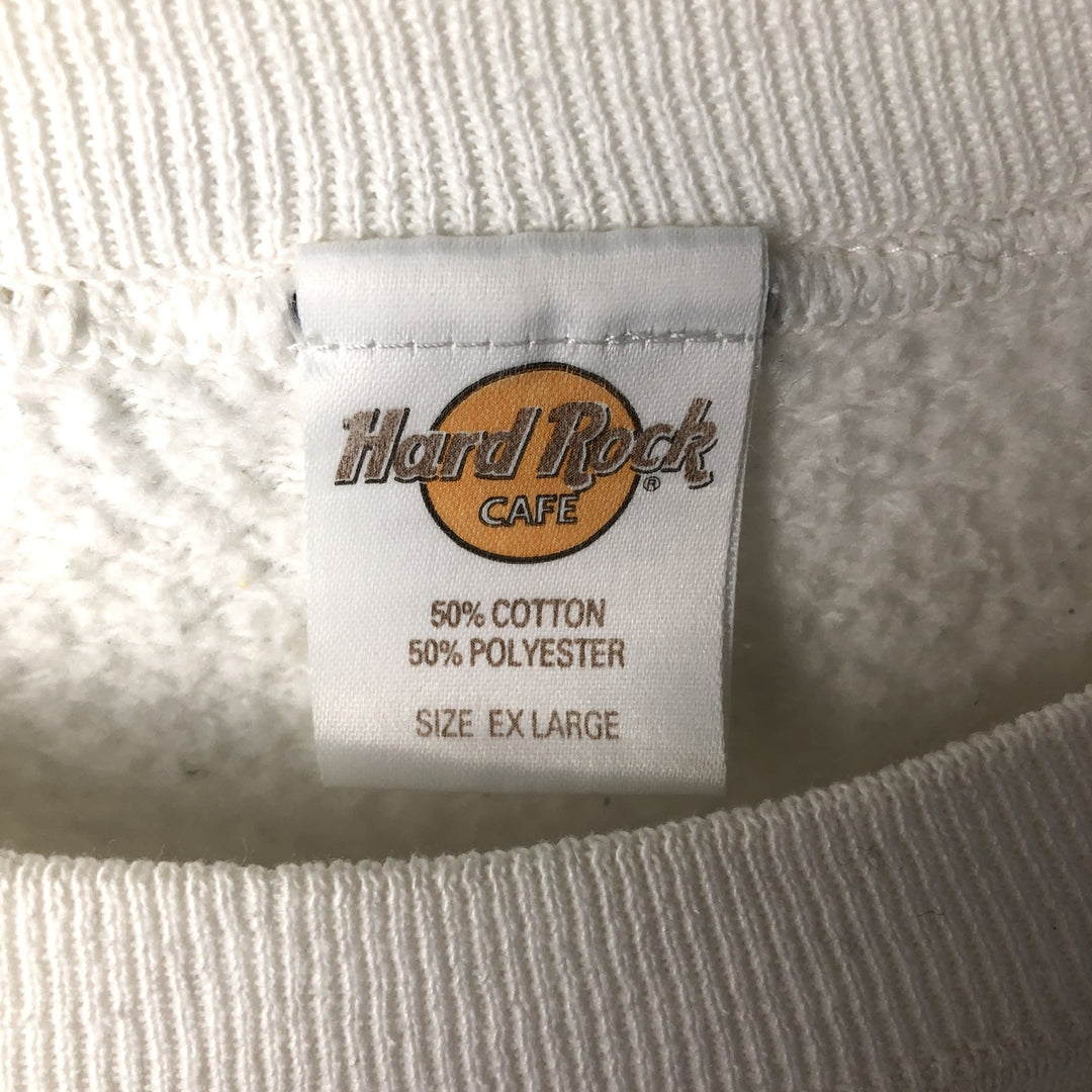 90'S HARD ROCK CAFE Advertising Sweatshirt, Men's XL Size, Vintage cotton white type Vintage Second Hand