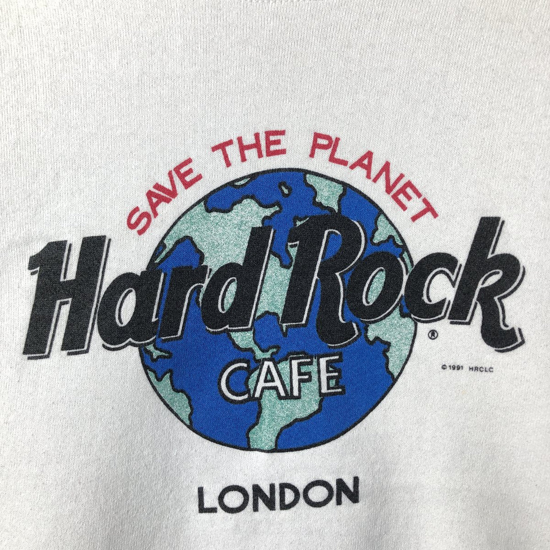 90'S HARD ROCK CAFE Advertising Sweatshirt, Men's XL Size, Vintage cotton white type Vintage Second Hand