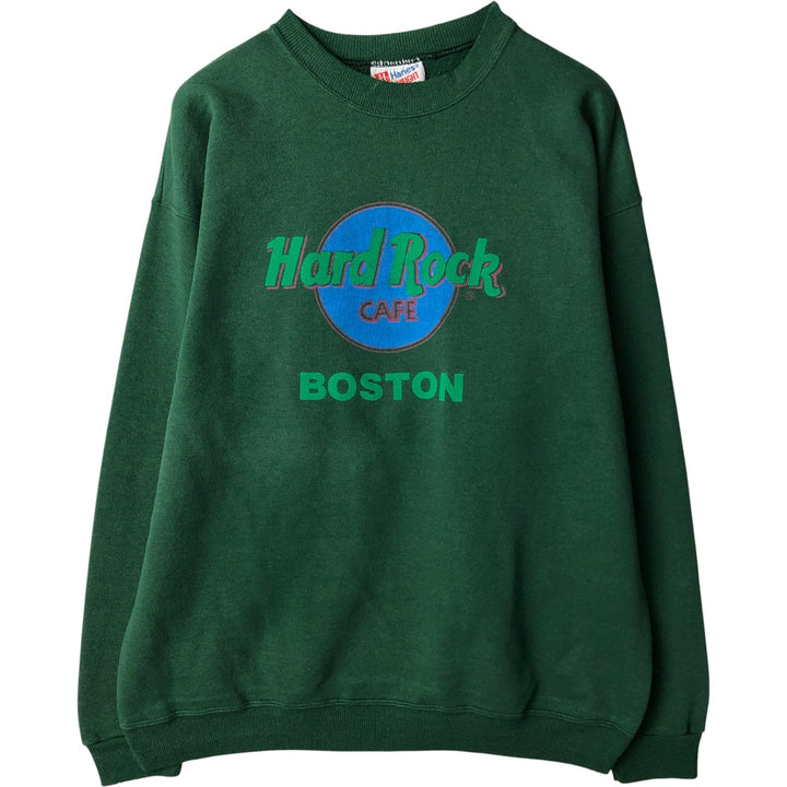 Vintage 90'S Hanes Hard Rock Cafe Advertising Sweatshirt, Men's Size L cotton Green type dark green Vintage Second Hand