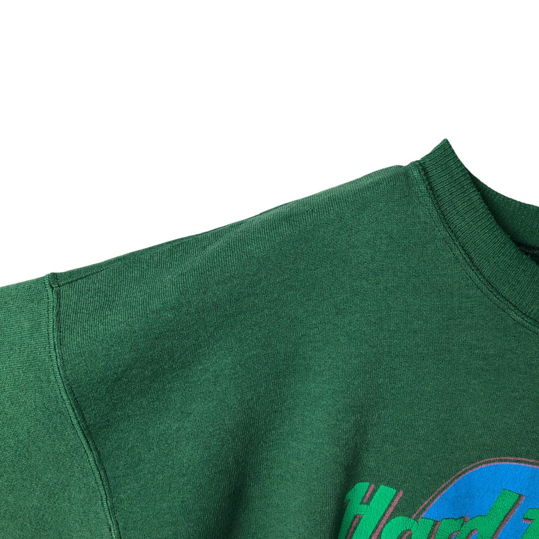 Vintage 90'S Hanes Hard Rock Cafe Advertising Sweatshirt, Men's Size L cotton Green type dark green Vintage Second Hand