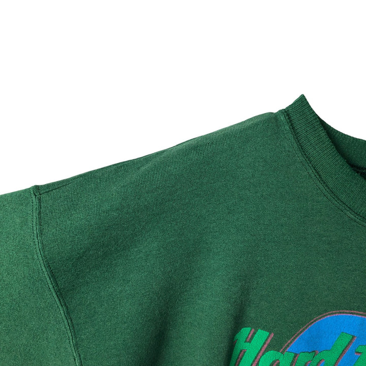 Vintage 90'S Hanes Hard Rock Cafe Advertising Sweatshirt, Men's Size L cotton Green type dark green Vintage Second Hand