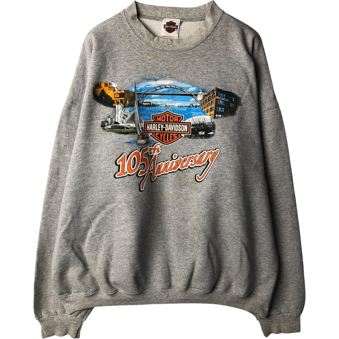 2000'S Harley-Davidson Advertising Sweatshirt, Men's XL cotton gray type Vintage Second Hand