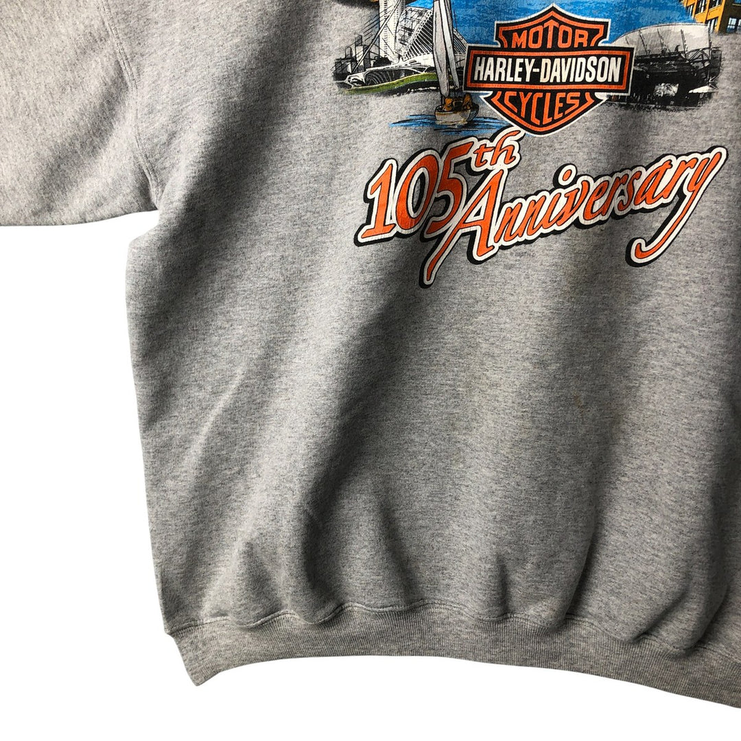 2000'S Harley-Davidson Advertising Sweatshirt, Men's XL cotton gray type Vintage Second Hand