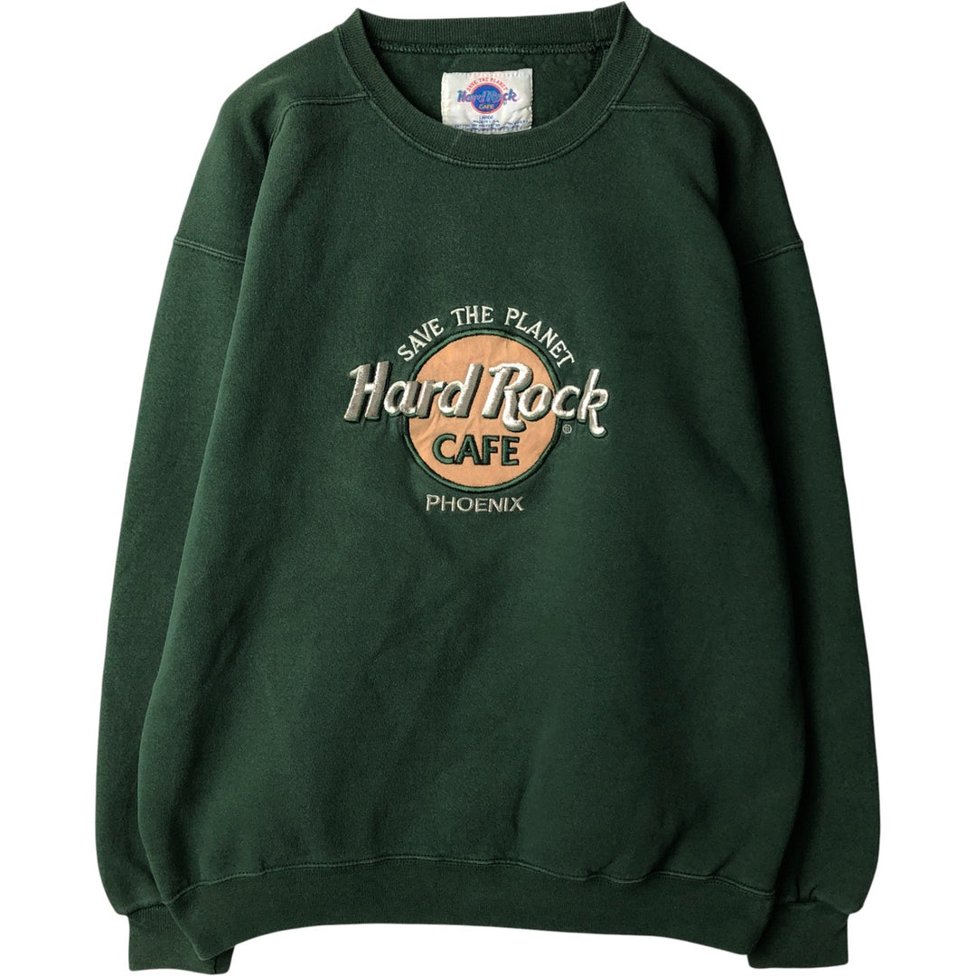 HARD ROCK CAFE Advertising Sweatshirt, Made in USA, Men's Size L cotton Green type dark green Vintage Second Hand