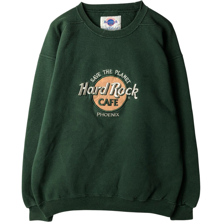 HARD ROCK CAFE Advertising Sweatshirt, Made in USA, Men's Size L cotton Green type dark green Vintage Second Hand