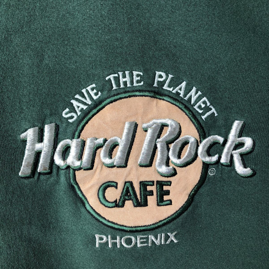 HARD ROCK CAFE Advertising Sweatshirt, Made in USA, Men's Size L cotton Green type dark green Vintage Second Hand