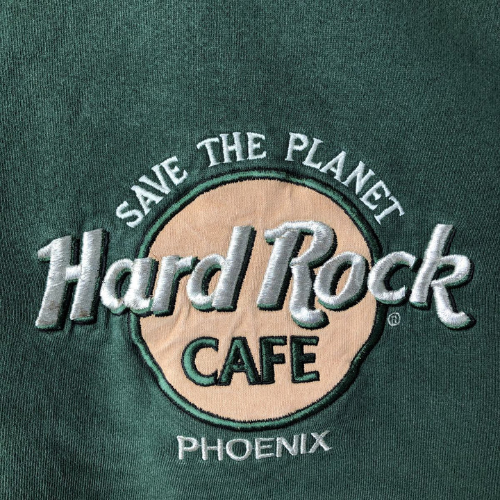 HARD ROCK CAFE Advertising Sweatshirt, Made in USA, Men's Size L cotton Green type dark green Vintage Second Hand