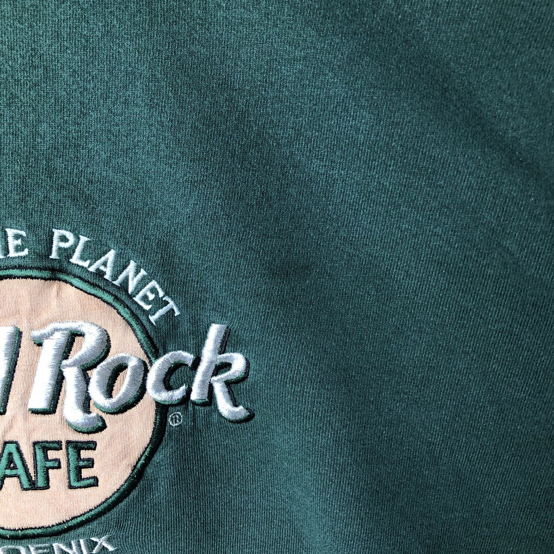 HARD ROCK CAFE Advertising Sweatshirt, Made in USA, Men's Size L cotton Green type dark green Vintage Second Hand