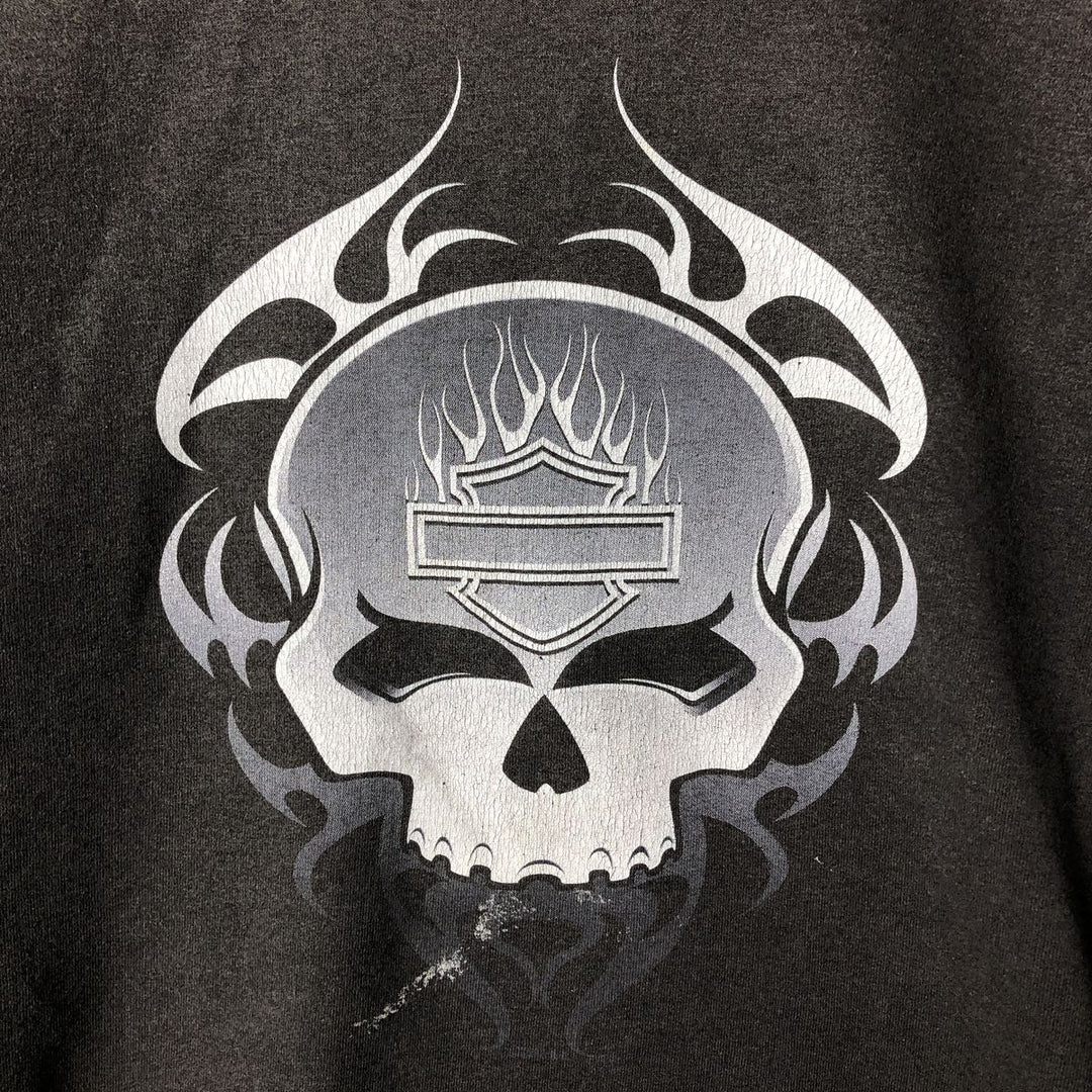 Harley-Davidson Skull Pattern Tribal Advertising Sweatshirt, Men's XL unclear Charcoal Vintage Second Hand