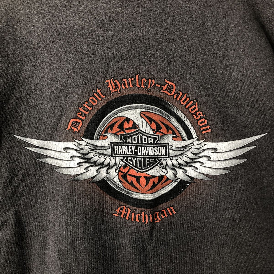 Harley-Davidson Skull Pattern Tribal Advertising Sweatshirt, Men's XL unclear Charcoal Vintage Second Hand
