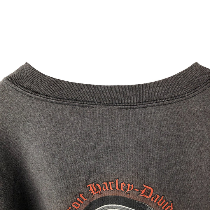 Harley-Davidson Skull Pattern Tribal Advertising Sweatshirt, Men's XL unclear Charcoal Vintage Second Hand