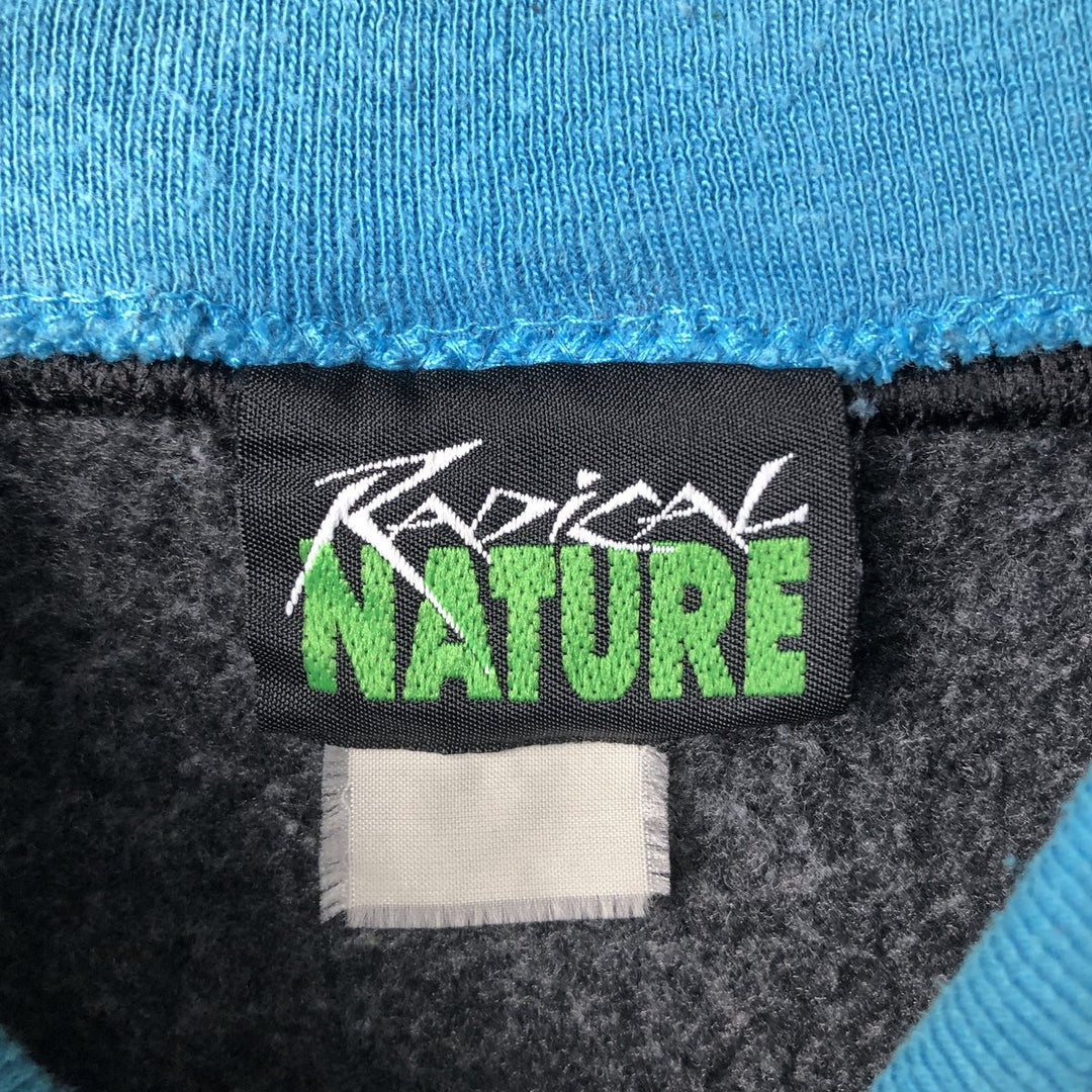 Vintage 90'S RADICAL NATURE Panther Pattern Large Print Animal Sweatshirt, Men's Size Medium unclear black type Vintage Second Hand