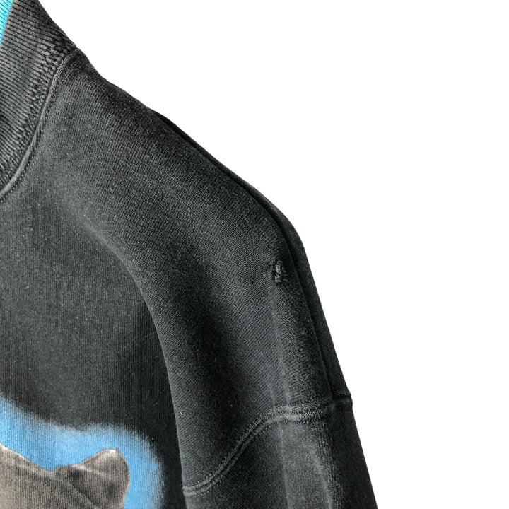 Vintage 90'S RADICAL NATURE Panther Pattern Large Print Animal Sweatshirt, Men's Size Medium unclear black type Vintage Second Hand