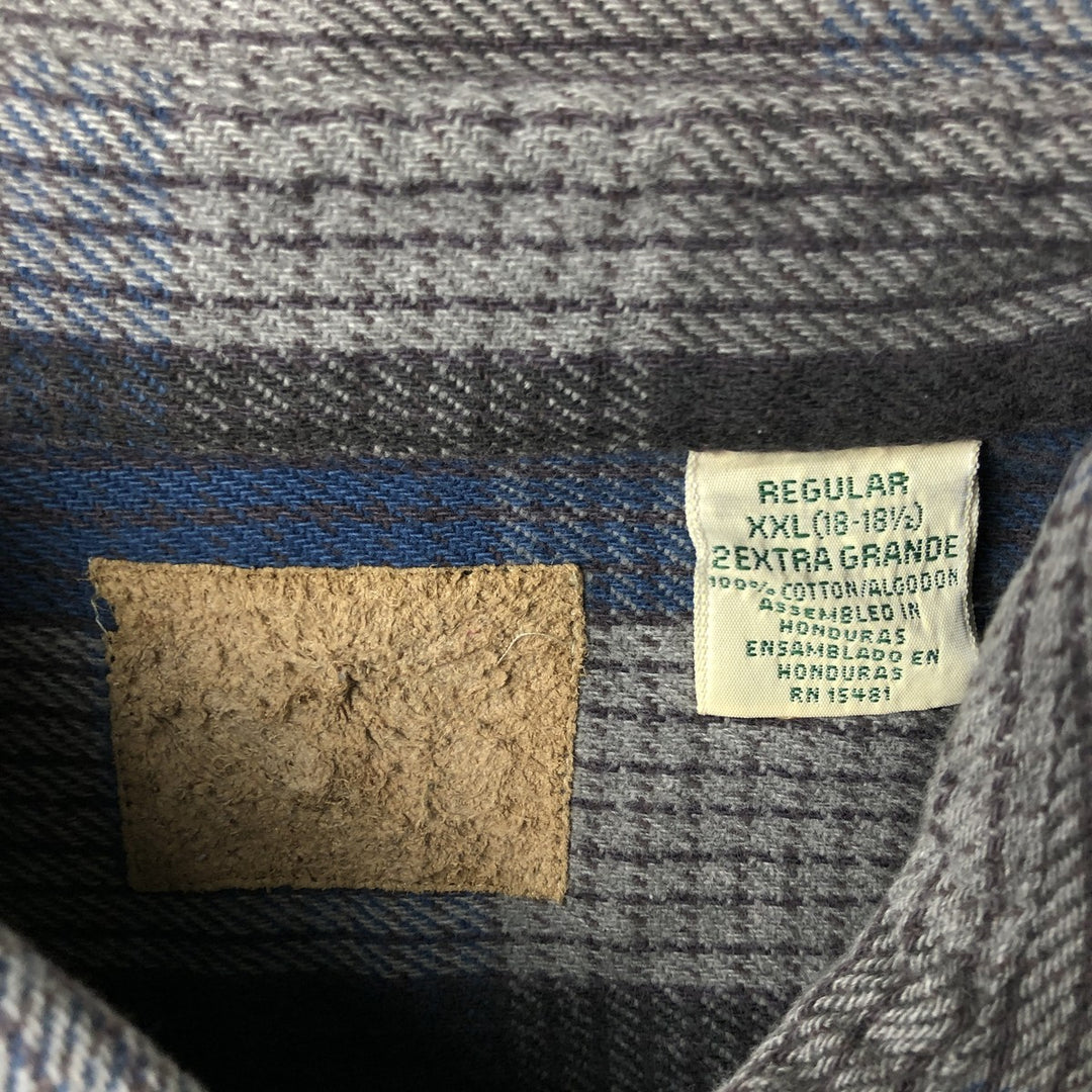 St. John's Bay Men's XXL Long Sleeve Flannel Check Shirt cotton blue type Vintage Second Hand