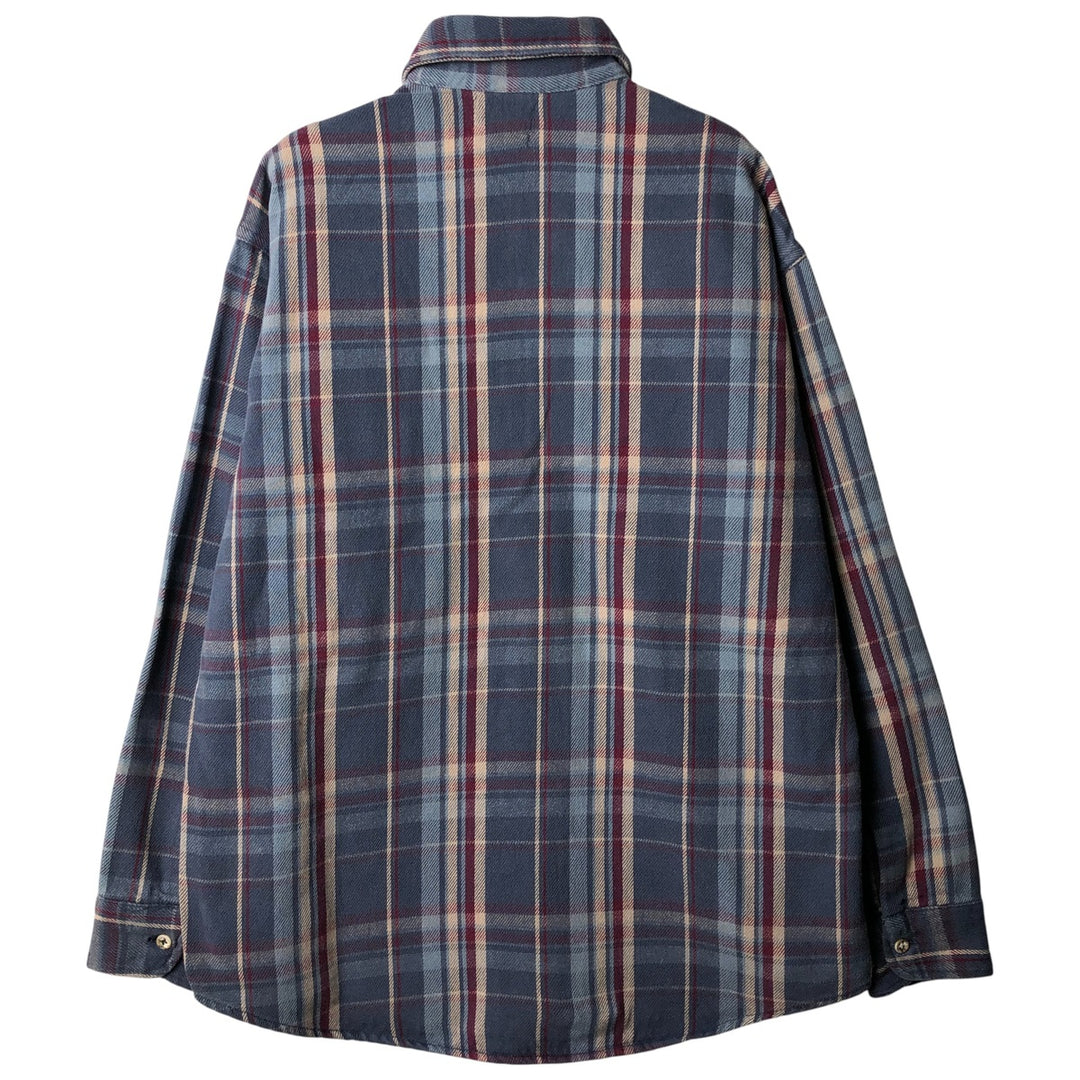 NATIONAL OUTFITTERS Long Sleeve Flannel Check Shirt, Men's Size L cotton blue type Vintage Second Hand