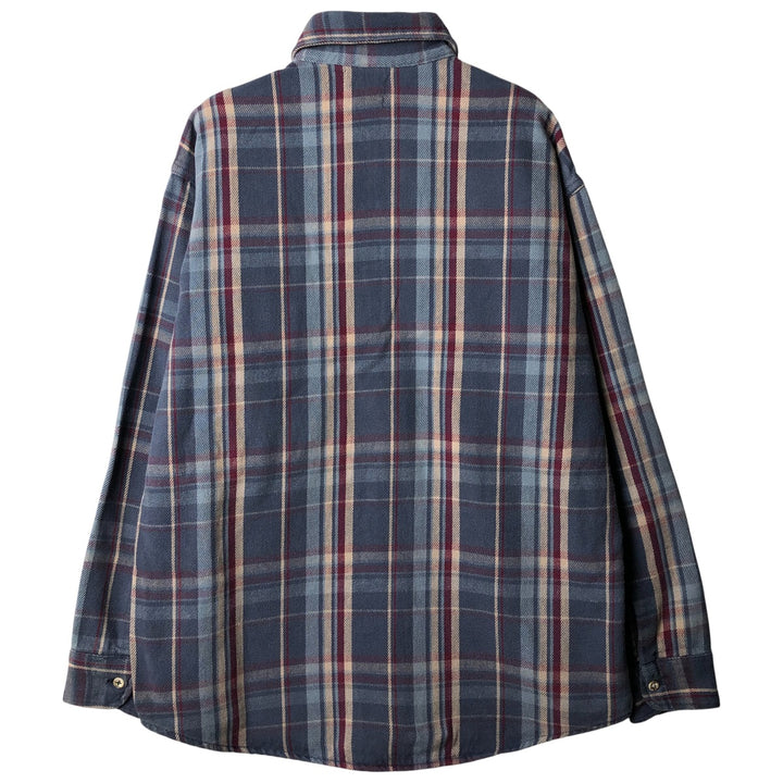 NATIONAL OUTFITTERS Long Sleeve Flannel Check Shirt, Men's Size L cotton blue type Vintage Second Hand