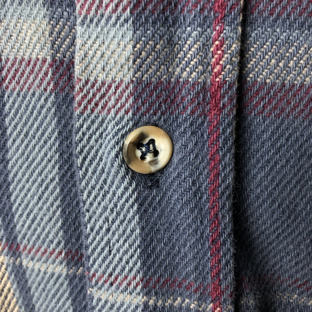 NATIONAL OUTFITTERS Long Sleeve Flannel Check Shirt, Men's Size L cotton blue type Vintage Second Hand