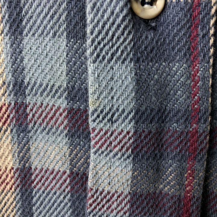 NATIONAL OUTFITTERS Long Sleeve Flannel Check Shirt, Men's Size L cotton blue type Vintage Second Hand