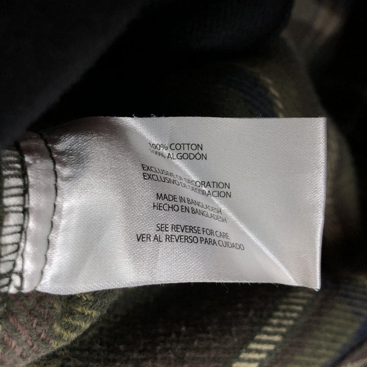 ORVIS Long Sleeve Flannel Check Shirt, Men's XL Size cotton Khaki type Vintage Second Hand