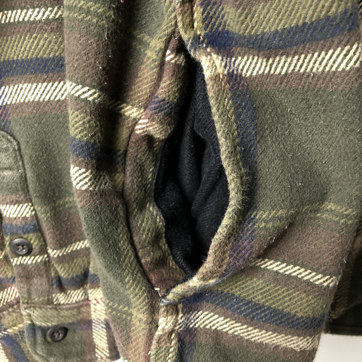 ORVIS Long Sleeve Flannel Check Shirt, Men's XL Size cotton Khaki type Vintage Second Hand