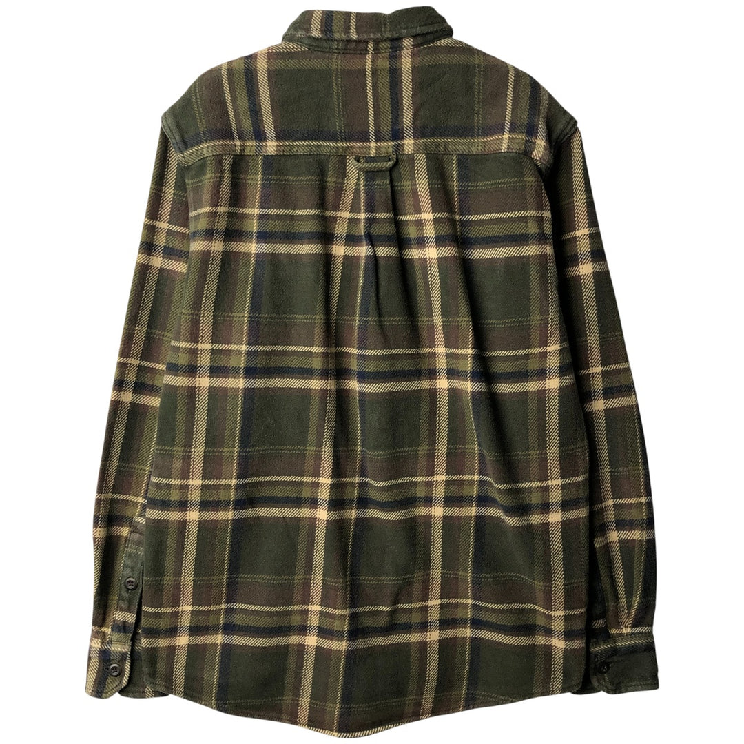 Orvis long-sleeved flannel check shirt, men's size S cotton Khaki type Vintage Second Hand