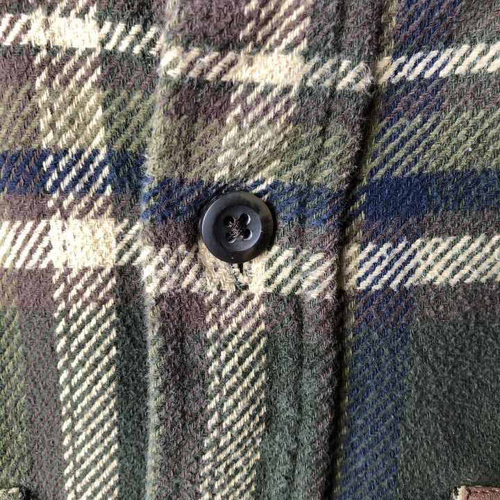 Orvis long-sleeved flannel check shirt, men's size S cotton Khaki type Vintage Second Hand