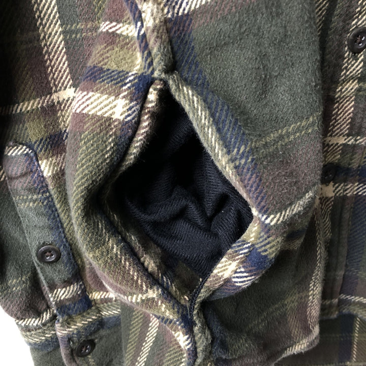Orvis long-sleeved flannel check shirt, men's size S cotton Khaki type Vintage Second Hand