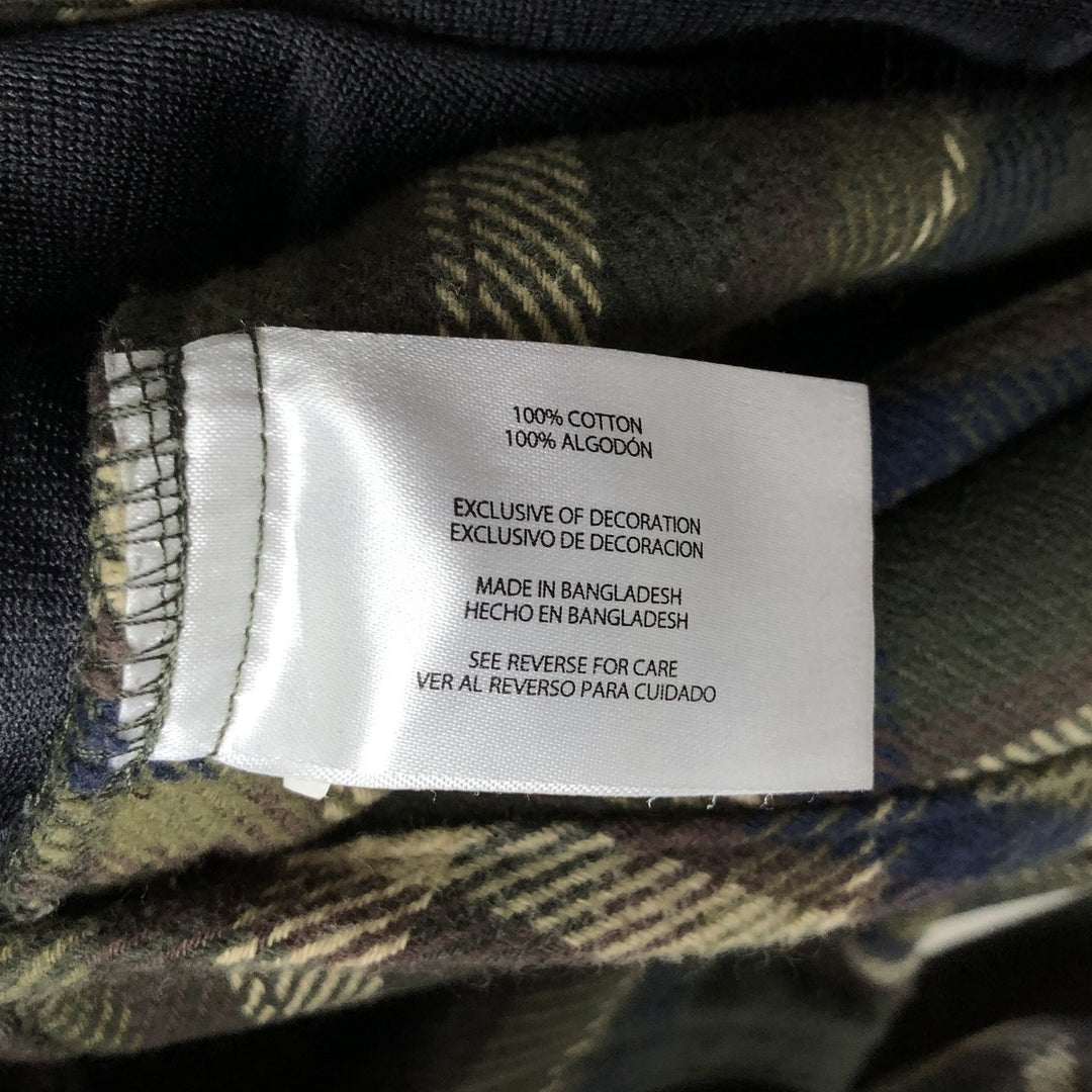 ORVIS Long Sleeve Flannel Check Shirt, Men's Size L cotton Khaki type Vintage Second Hand