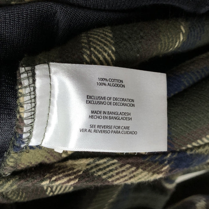ORVIS Long Sleeve Flannel Check Shirt, Men's Size L cotton Khaki type Vintage Second Hand