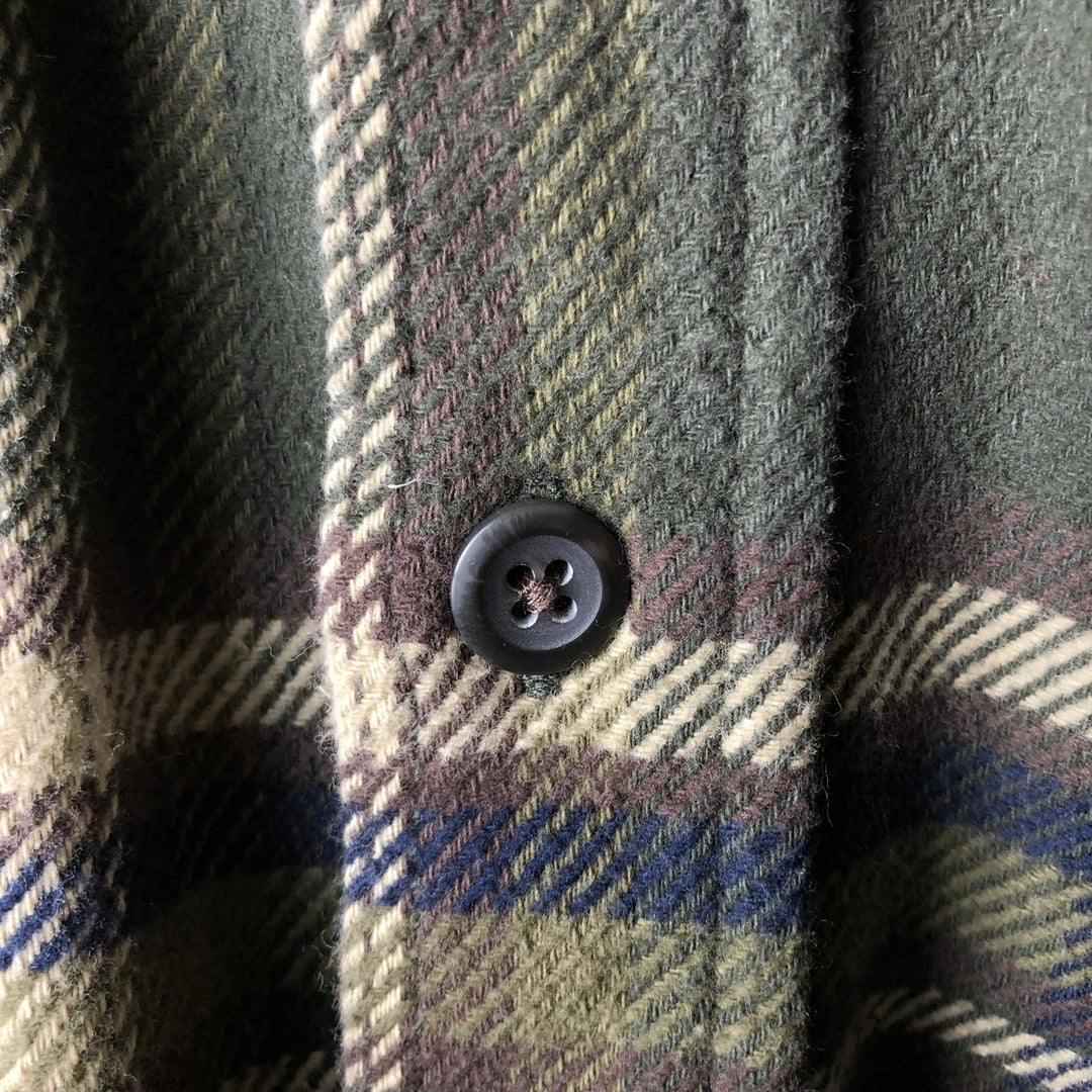 ORVIS Long Sleeve Flannel Check Shirt, Men's Size L cotton Khaki type Vintage Second Hand