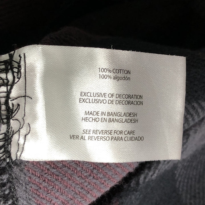 ORVIS Long Sleeve Flannel Check Shirt, Men's Size M cotton purple type Vintage Second Hand