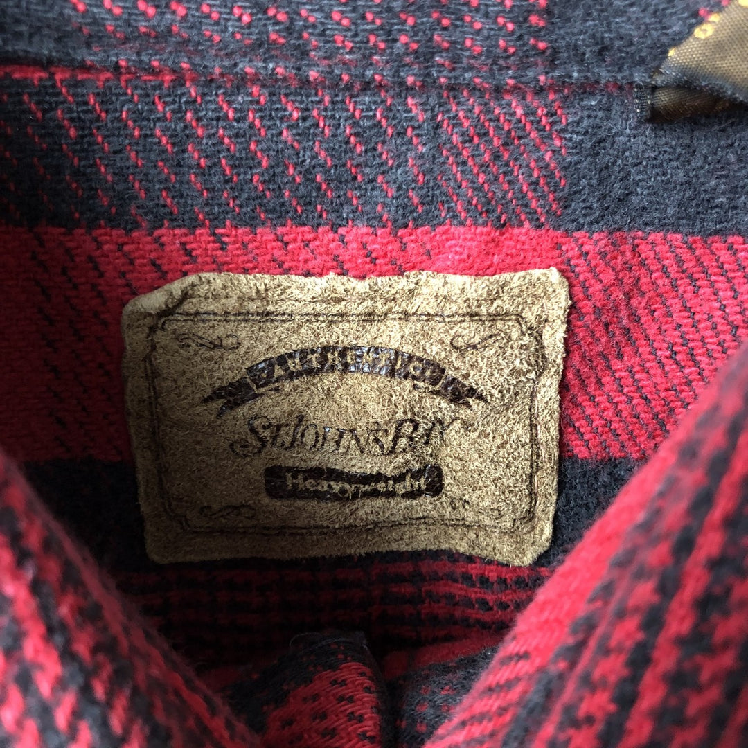 Vintage 90s-00'S St. John's Bay Browny long-sleeved flannel check shirt, men's size L cotton red type Vintage Second Hand
