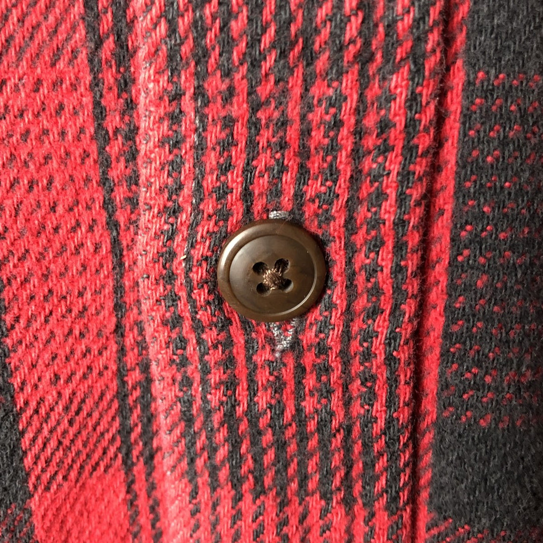Vintage 90s-00'S St. John's Bay Browny long-sleeved flannel check shirt, men's size L cotton red type Vintage Second Hand