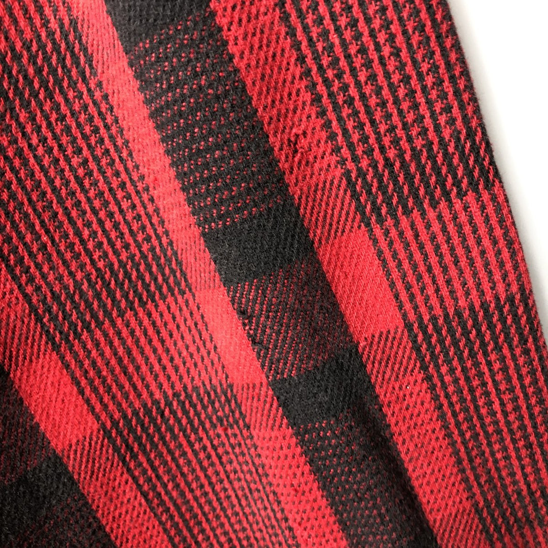 Vintage 90s-00'S St. John's Bay Browny long-sleeved flannel check shirt, men's size L cotton red type Vintage Second Hand