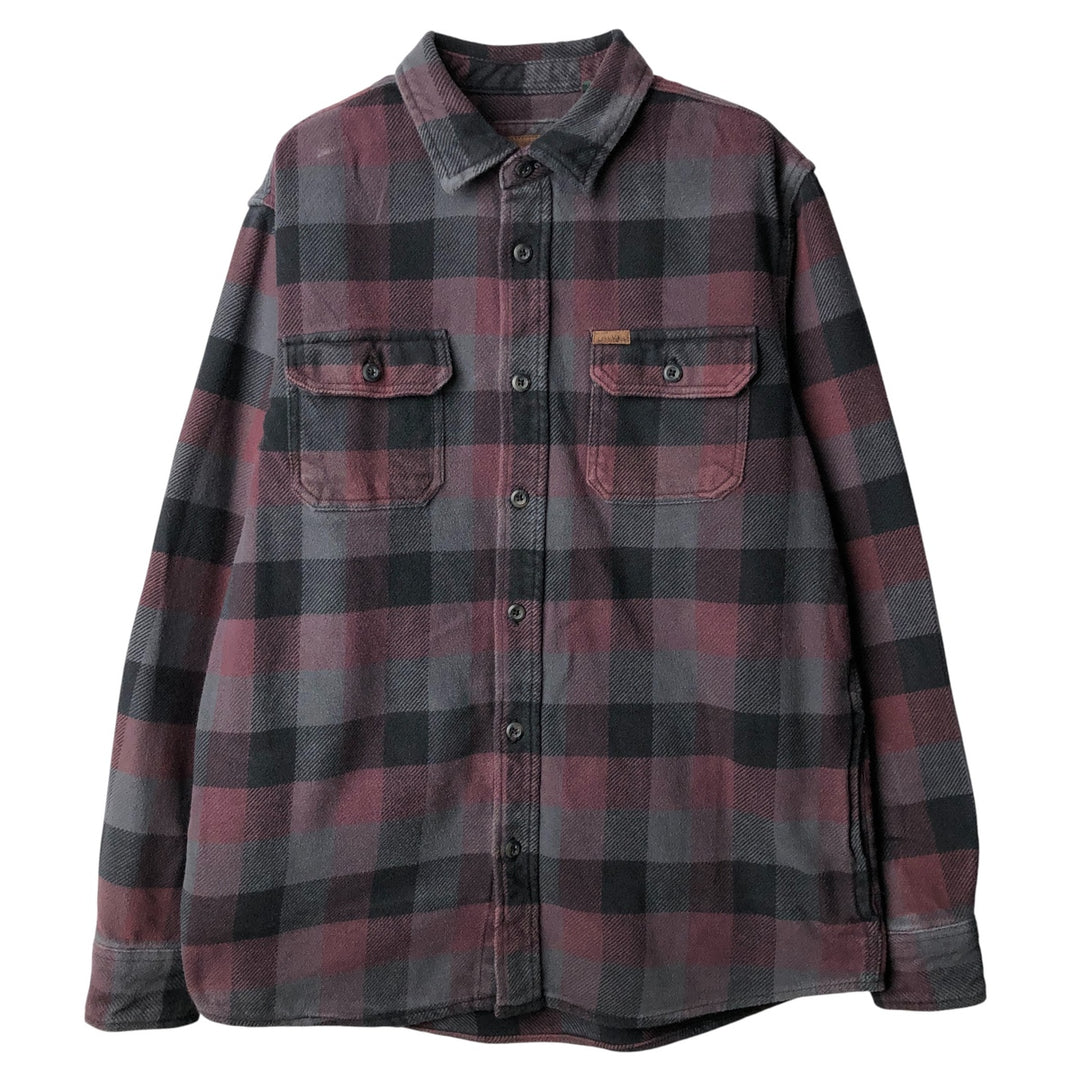 ORVIS Long Sleeve Flannel Check Shirt, Men's Size M cotton purple type Vintage Second Hand