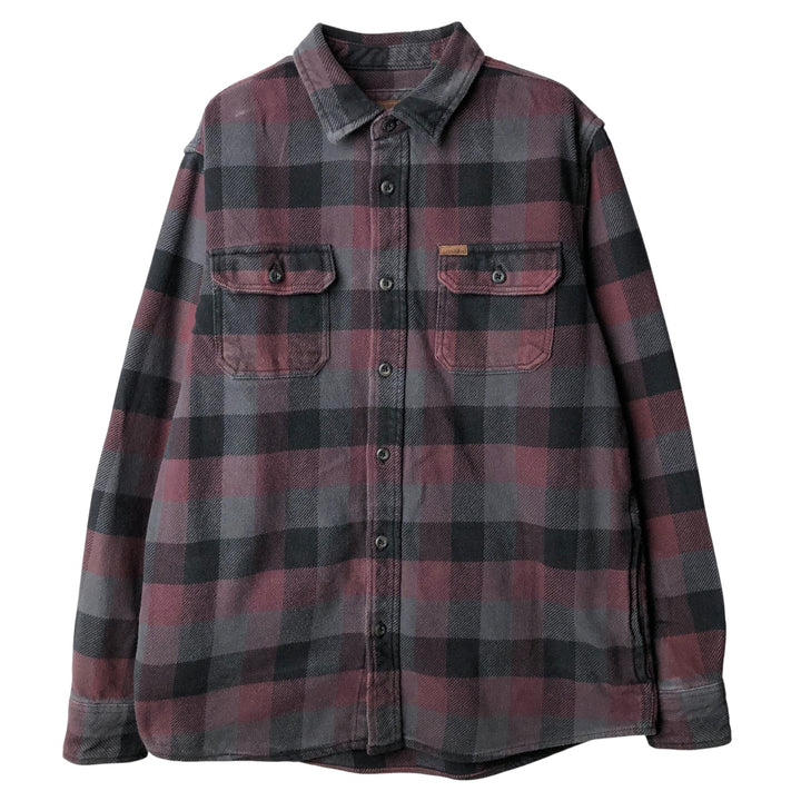 ORVIS Long Sleeve Flannel Check Shirt, Men's Size M cotton purple type Vintage Second Hand
