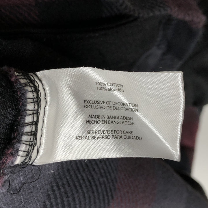 ORVIS Long Sleeve Flannel Check Shirt, Men's Size M cotton purple type Vintage Second Hand