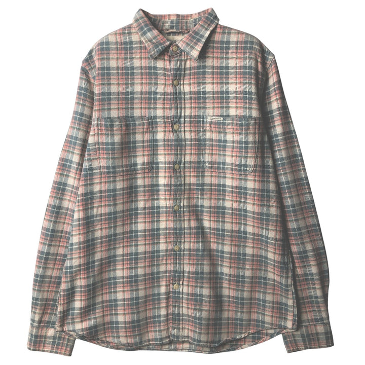 Ralph Lauren DENIM AND SUPPLY long-sleeved flannel check shirt, men's size L cotton green type Vintage Second Hand