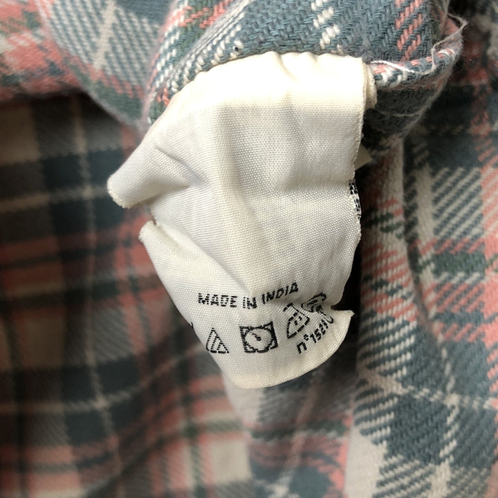 Ralph Lauren DENIM AND SUPPLY long-sleeved flannel check shirt, men's size L cotton green type Vintage Second Hand