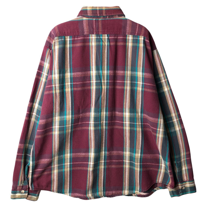 Outdoor Exchange Long Sleeve Flannel Check Shirt, Men's Size XL unclear red type Vintage Second Hand