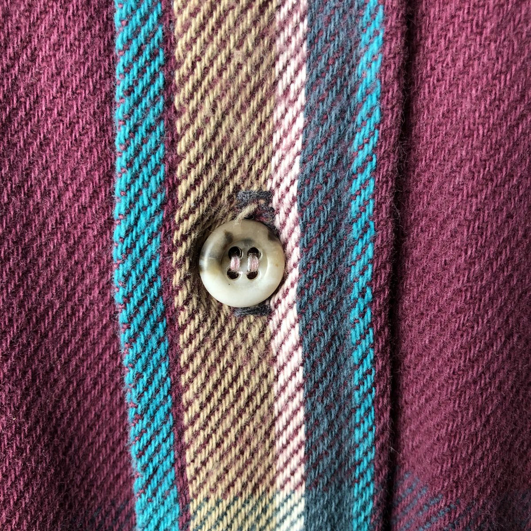 Outdoor Exchange Long Sleeve Flannel Check Shirt, Men's Size XL unclear red type Vintage Second Hand