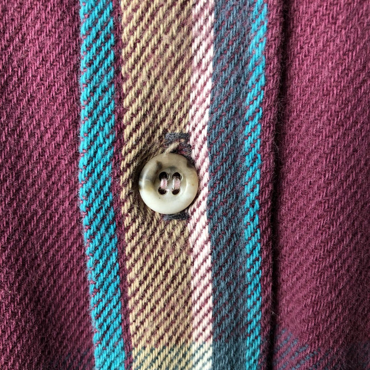 Outdoor Exchange Long Sleeve Flannel Check Shirt, Men's Size XL unclear red type Vintage Second Hand