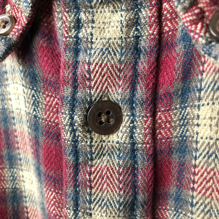 90'S GAP Vintage Long Sleeve Button-Down Flannel Check Shirt, Men's Size L cotton wine-red Vintage Second Hand