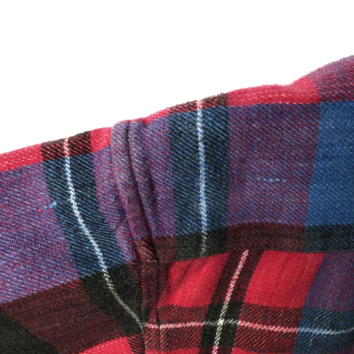IVY CREW Long Sleeve Flannel Check Shirt, Men's Size Medium cotton red type Vintage Second Hand